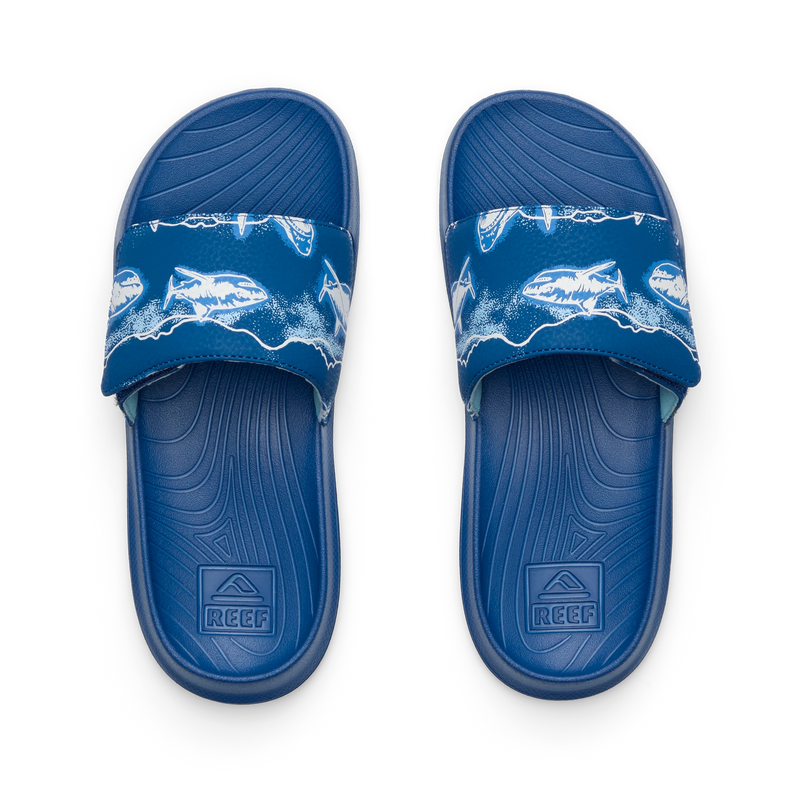 Gyerek fiú papucs Salty Slide, Royal Sharks