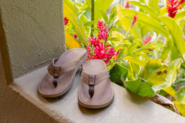 Férfi papucs Leather Offshore, bronz/barna