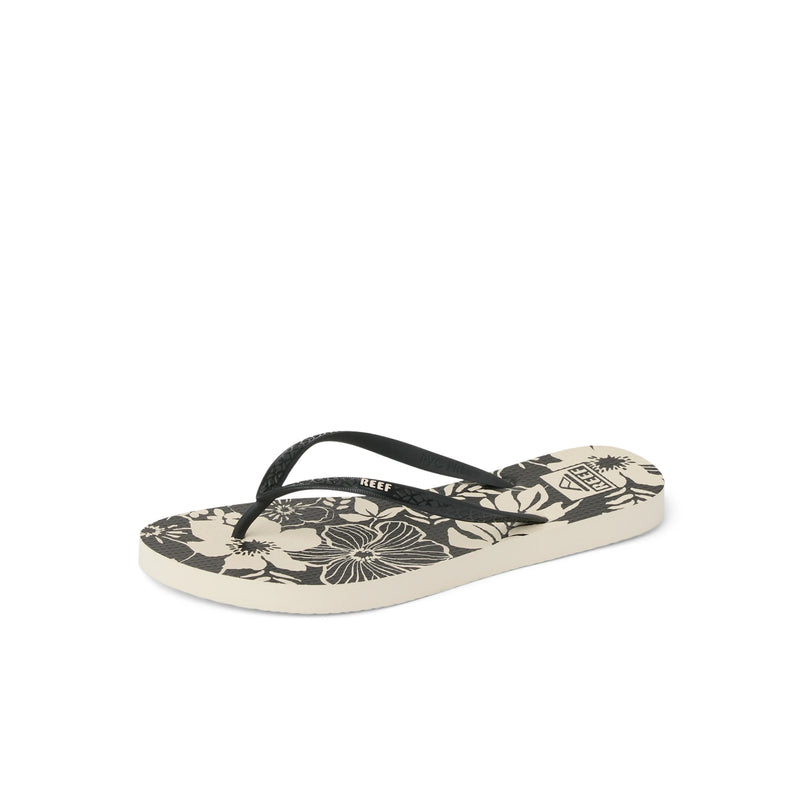 Női papucsok REEF Seaside Prints, fekete virágos